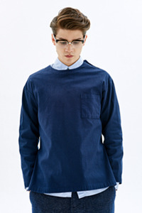 Woven Stretch T-Shirt_Navy(30%off 95000→66500)