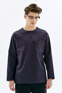 Woven Stretch T-Shirt_Charcoal(30%off 95000→66500)